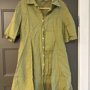 Green Button-Up Dress